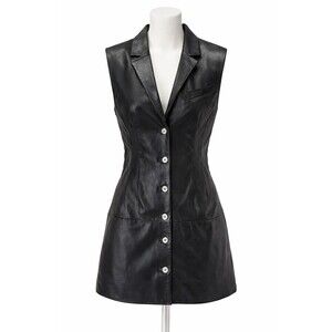 MARISSA WEBB Black Enzo Leather Mini Dress Small
